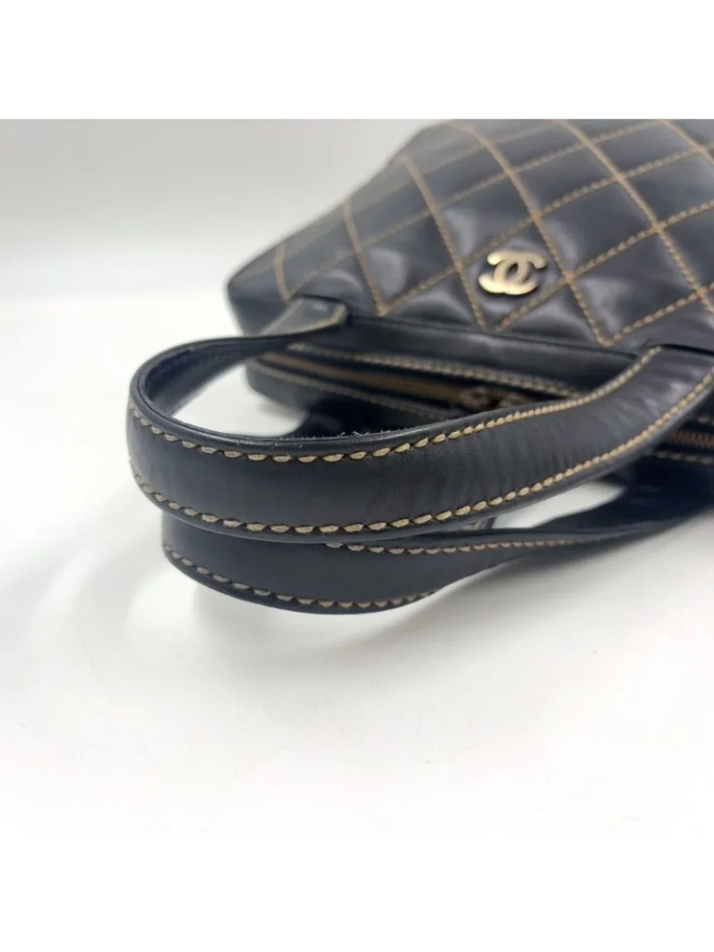 Chanel Wild Stitch Calfskin Black Handbag Gold